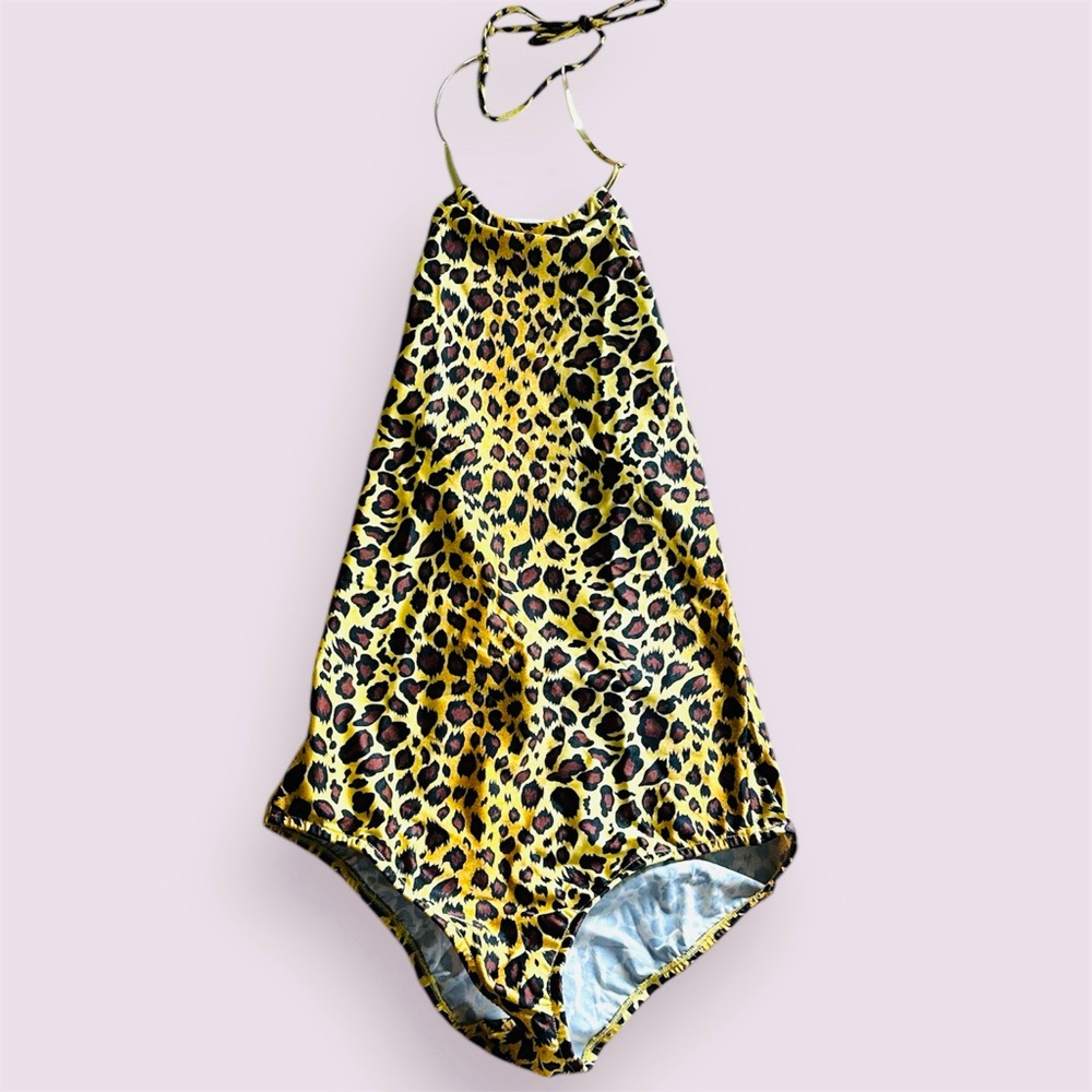 Venus Leopard Print Halter Swimsuit Sz. 10